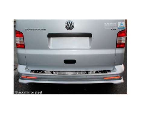 Black-Chrome Stainless Steel Rear Bumper Protector suitable for VW Transporter T5 2003-2015 (all) & T6 2015- (m, Image 2