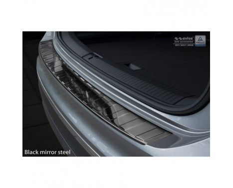 Black Chrome stainless steel rear bumper protector Volkswagen Tiguan II incl. Allspace 2016- 'Ribs', Image 3