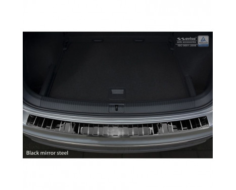 Black Chrome stainless steel rear bumper protector Volkswagen Tiguan II Incl. Allspace 2016- 'Ribs', Image 2