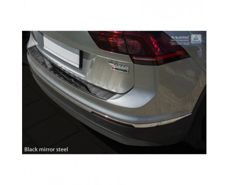 Black Chrome stainless steel rear bumper protector Volkswagen Tiguan II incl. Allspace 2016- 'Ribs', Image 5