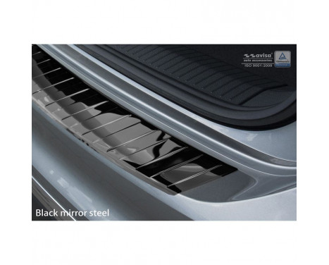 Black Chrome stainless steel rear bumper protector Volkswagen Tiguan II incl. Allspace 2016- 'Ribs', Image 6