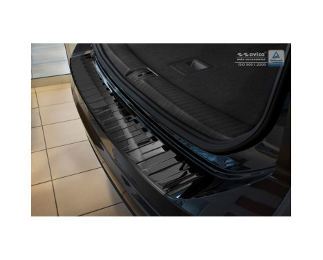 Black Chrome Stainless Steel Rear Bumper Protector Volkswagen Touran III 2015- 'Ribs', Image 2