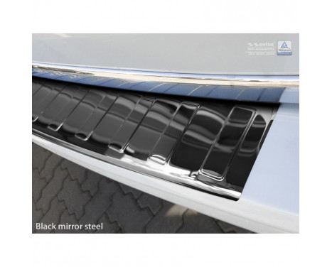 Black Chrome stainless steel rear bumper protector Volkswagen Transporter T6 2015- (with tailgate) 'Ribs', Image 2