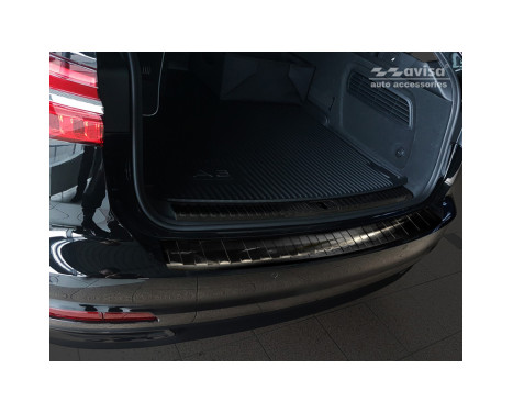 Black stainless steel bumper protector suitable for Audi A6 (C8) Avant 2018- 'Ribs', Image 2