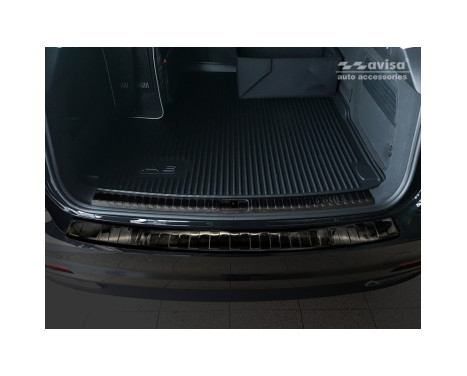 Black stainless steel bumper protector suitable for Audi A6 (C8) Avant 2018- 'Ribs', Image 3