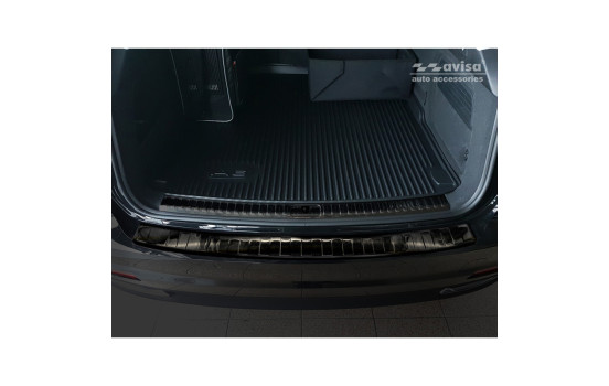 Black stainless steel bumper protector suitable for Audi A6 (C8) Avant 2018- 'Ribs', Image 3