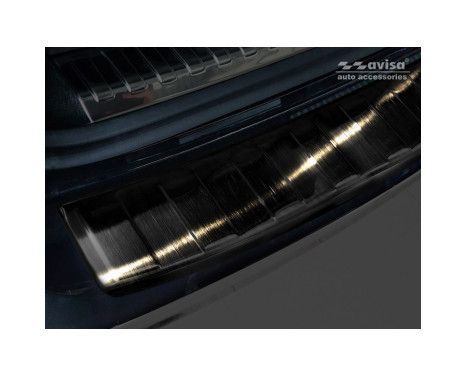 Black stainless steel bumper protector suitable for Audi A6 (C8) Avant 2018- 'Ribs', Image 4
