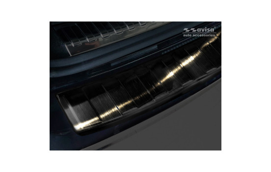 Black stainless steel bumper protector suitable for Audi A6 (C8) Avant 2018- 'Ribs', Image 4