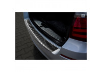 Black stainless steel bumper protector suitable for BMW 5-Series F11 Touring 2010- 'Ribs'