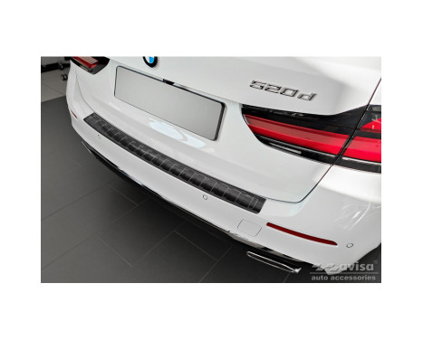 Black stainless steel bumper protector suitable for BMW 5-Series G31 Touring Facelift 2020- excl. M-Sport 'R