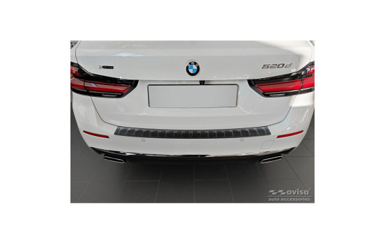 Black stainless steel bumper protector suitable for BMW 5-Series G31 Touring Facelift 2020- excl. M-Sport 'R, Image 2