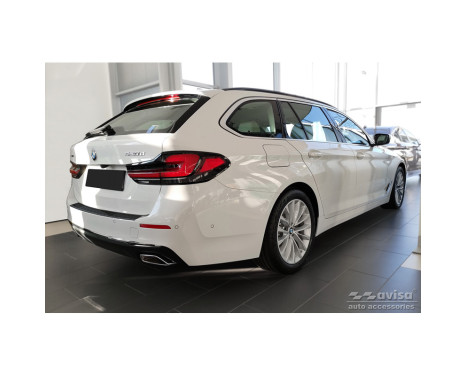 Black stainless steel bumper protector suitable for BMW 5-Series G31 Touring Facelift 2020- excl. M-Sport 'R, Image 5