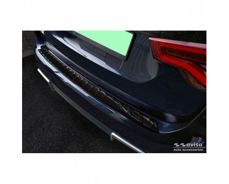 Black stainless steel bumper protector suitable for BMW iX3 (G08) 2020- 'Ribs'
