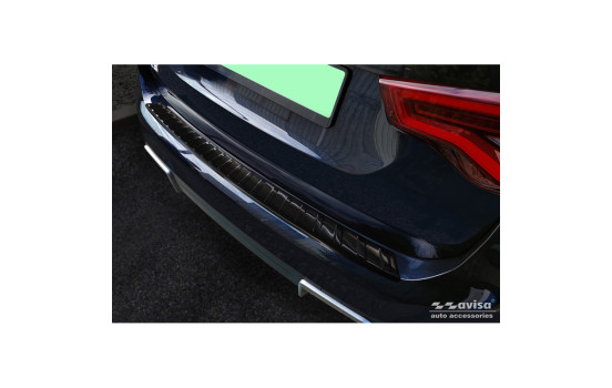 Black stainless steel bumper protector suitable for BMW iX3 (G08) 2020- 'Ribs'