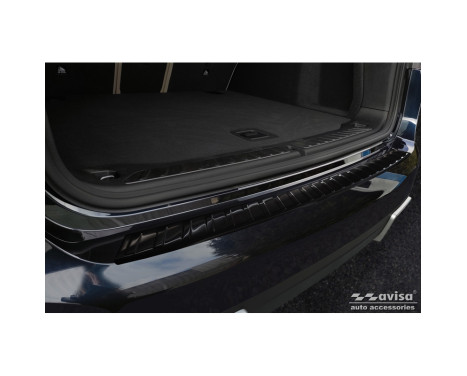 Black stainless steel bumper protector suitable for BMW iX3 (G08) 2020- 'Ribs', Image 2