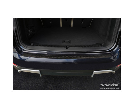 Black stainless steel bumper protector suitable for BMW iX3 (G08) 2020- 'Ribs', Image 3