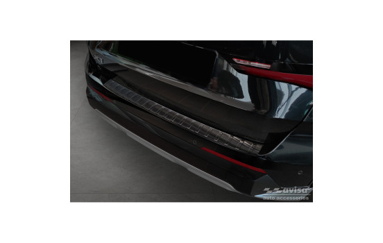 Black stainless steel bumper protector suitable for BMW X1 (U11) 2022- 'Ribs'