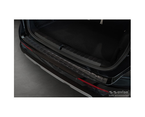 Black stainless steel bumper protector suitable for BMW X1 (U11) 2022- 'Ribs', Image 2