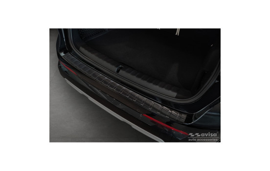 Black stainless steel bumper protector suitable for BMW X1 (U11) 2022- 'Ribs', Image 2