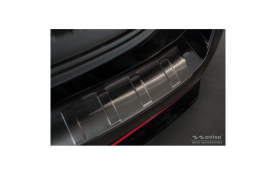 Black stainless steel bumper protector suitable for BMW X1 (U11) 2022- 'Ribs', Image 4