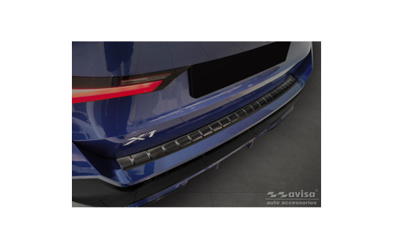 Black stainless steel bumper protector suitable for BMW X1 U11 M-Sport 2022- 'Ribs'