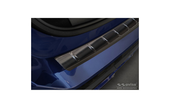 Black stainless steel bumper protector suitable for BMW X1 U11 M-Sport 2022- 'Ribs', Image 3