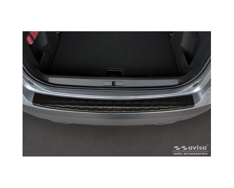 Black stainless steel bumper protector suitable for Citroën C4 & e-C4 2020- 'Ribs', Image 2