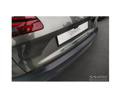 Black stainless steel bumper protector suitable for Citroën C5 X 2021- 'Ribs', Image 4