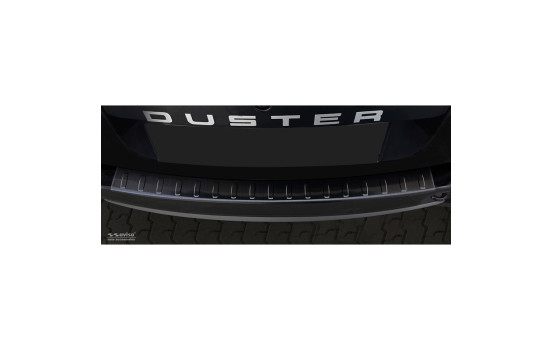 Black stainless steel bumper protector suitable for Dacia Duster 2010-2017 'Ribs'