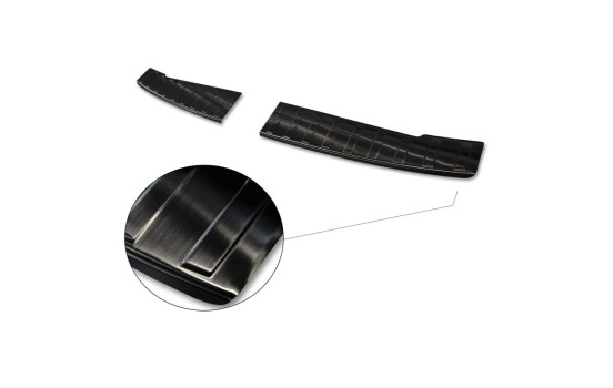 Black stainless steel bumper protector suitable for Dacia Sandero III 2020- incl. Stepway 'Ribs' (2-piece), Image 2