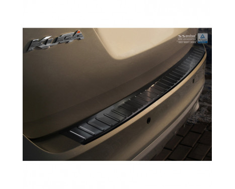 Black stainless steel bumper protector suitable for Ford Kuga 2008-2012 'Ribs'