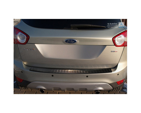 Black stainless steel bumper protector suitable for Ford Kuga 2008-2012 'Ribs', Image 4