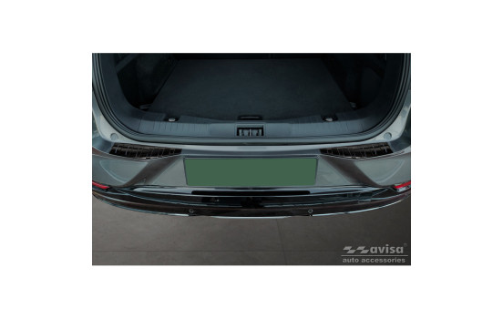 Black stainless steel bumper protector suitable for Ford Mustang Mach-E 2020- 'Ribs' (2-Piece), Image 2