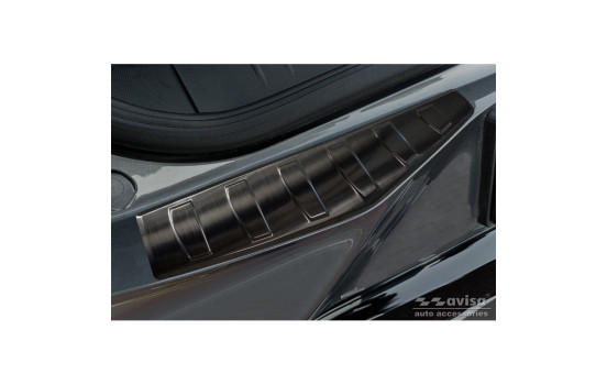 Black stainless steel bumper protector suitable for Ford Mustang Mach-E 2020- 'Ribs' (2-Piece), Image 3