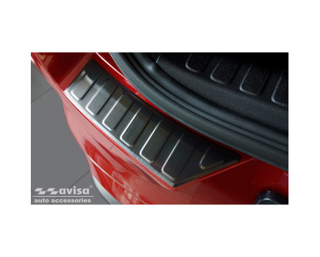 Black stainless steel bumper protector suitable for Ford Puma 2019- 'Ribs' (2-piece), Image 3