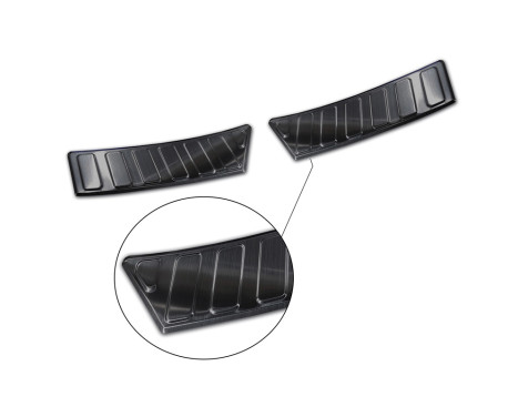 Black stainless steel bumper protector suitable for Ford Puma 2019- 'Ribs' (2-piece), Image 4