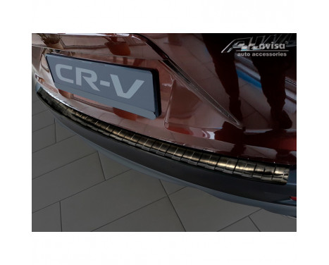 Black stainless steel bumper protector suitable for Honda CR-V (CW) 2018- 'Ribs'