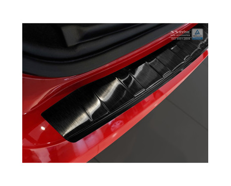 Black stainless steel bumper protector suitable for Jaguar E-Pace 2017- 'Ribs', Image 4