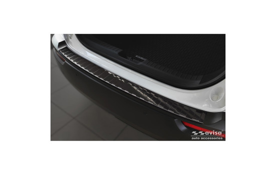 Black stainless steel bumper protector suitable for Jaguar F-Pace 2016- 'Ribs'