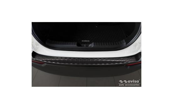 Black stainless steel bumper protector suitable for Jaguar F-Pace 2016- 'Ribs', Image 2