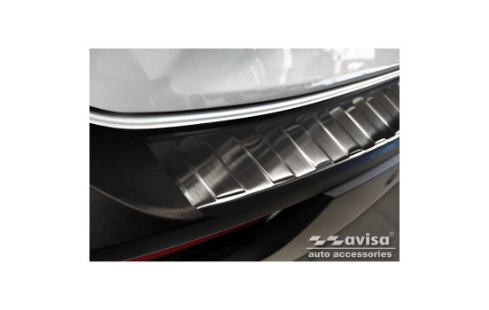 Black stainless steel bumper protector suitable for Jaguar F-Pace 2016- 'Ribs', Image 4