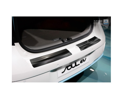 Black stainless steel bumper protector suitable for Kia Soul EV 2014- (2-Piece), Image 3