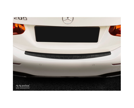 Black stainless steel bumper protector suitable for Mercedes A-Class W177 Sedan 9/2018- 'Ribs', Image 2