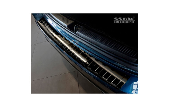 Black stainless steel bumper protector suitable for Mercedes B-Class W247 2018- 'Ribs'