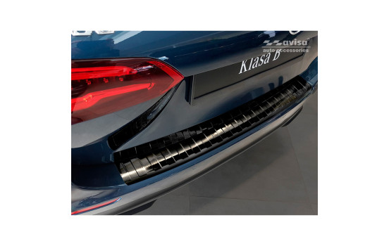 Black stainless steel bumper protector suitable for Mercedes B-Class W247 2018- 'Ribs', Image 2
