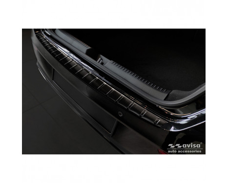 Black stainless steel bumper protector suitable for Mercedes CLA II (X118) Shooting Brake 2019- 'Ribs'