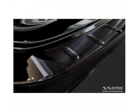 Black stainless steel bumper protector suitable for Mercedes CLA II (X118) Shooting Brake 2019- 'Ribs', Image 2