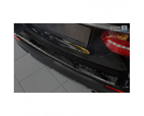 Black stainless steel bumper protector suitable for Mercedes E-Class W213 Kombi 2016- 'Ribs'