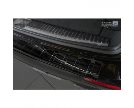 Black stainless steel bumper protector suitable for Mercedes E-Class W213 Kombi 2016- 'Ribs', Image 3