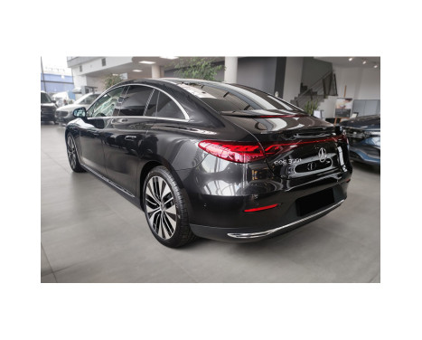Black stainless steel bumper protector suitable for Mercedes EQE (V295) 2022- 'Ribs', Image 5